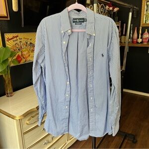 Ralph Lauren Blue and White Striped Shirt